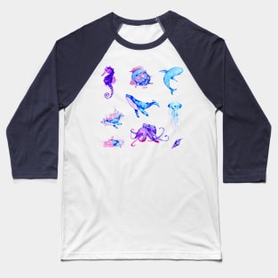 Watercolor Sea Baseball T-Shirt